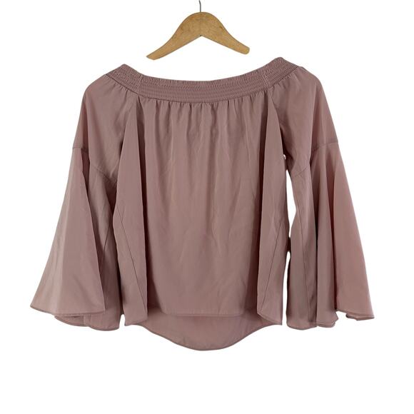 Bar III Balletcore Blouse Bell Sleeves Womens Small Blush Pink Boho Festival Top - Picture 3 of 5